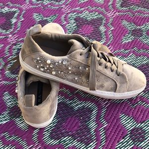 Zara velour tennis shoes